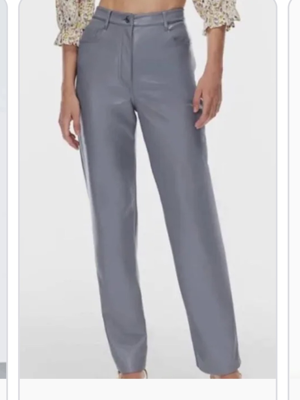 Aritzia High-Rise Straight Leg Pants in Slate Gray